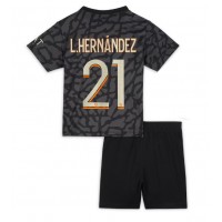 Paris Saint-Germain Lucas Hernandez #21 Tretí Detský futbalový dres 2023-24 Krátky Rukáv (+ trenírky)